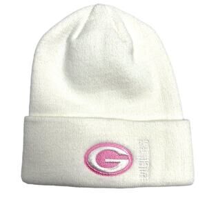 Reebok NFL Beanie Green Bay Packers Off-White Pink Acrylic Winter Hat Women's OS